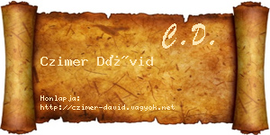 Czimer Dávid névjegykártya