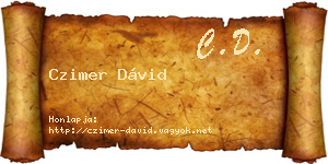Czimer Dávid névjegykártya